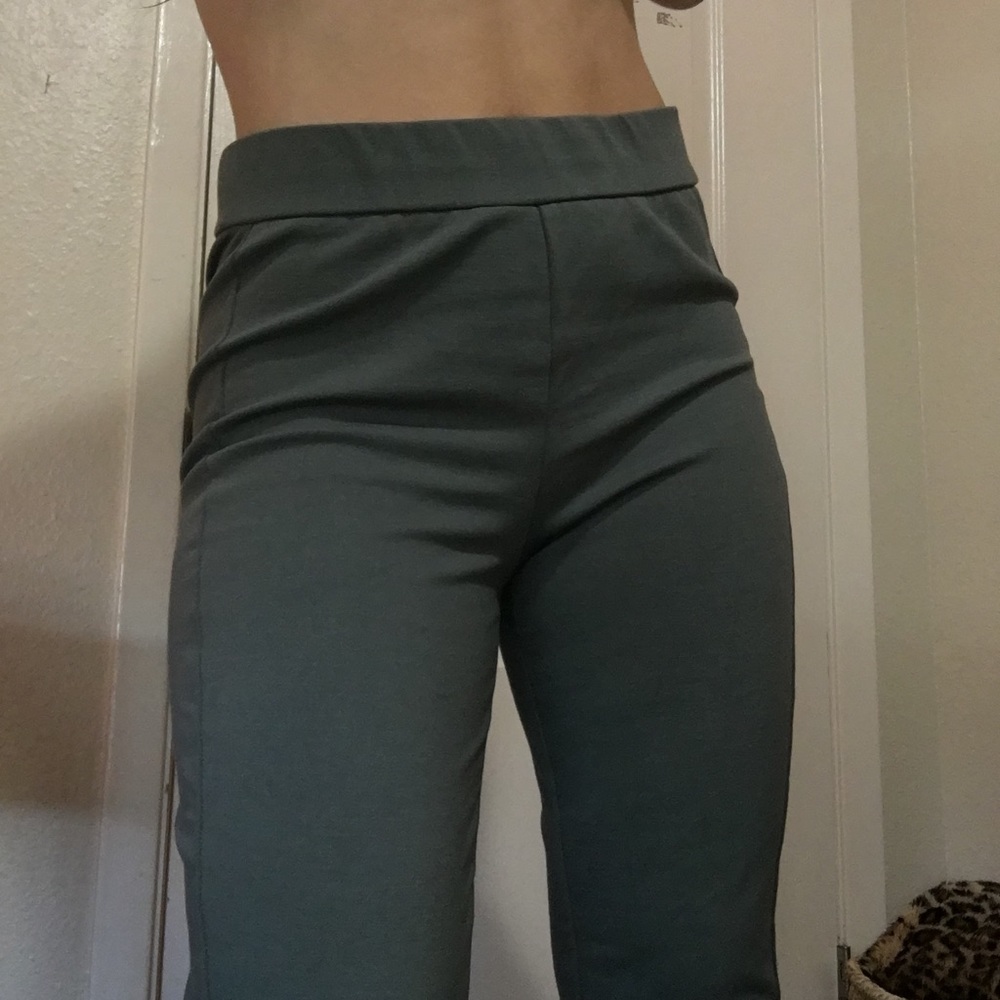 gray straight leg pants
